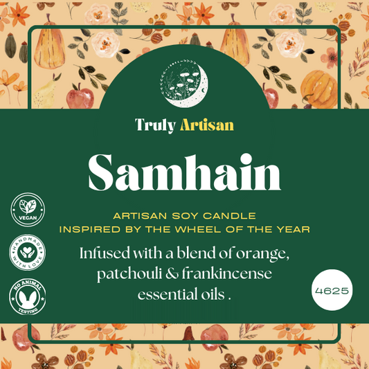 Samhain Candle | Frankincense, Patchouli and Sweet Orange Candle (v)
