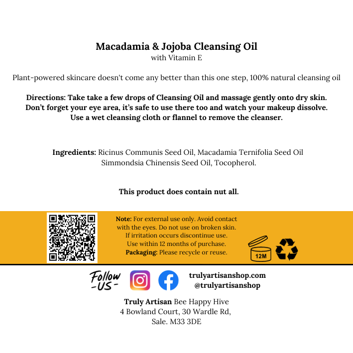 Macadamia and Jojoba Cleansing Oil (v)